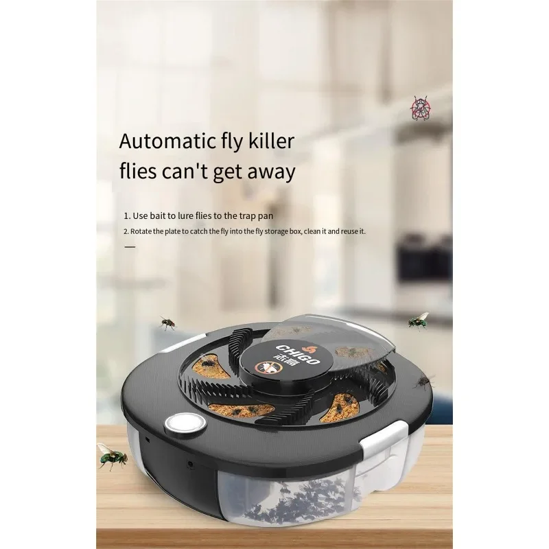 Upgraded Fly Trap USB/Rechargeable Electric Fly Trap Safety Insect Fly Trap Garden Indoor Outdoor Pest Catching Tool