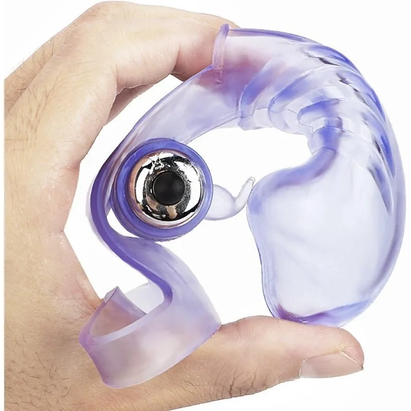 Three-finger Vibrator Masturbation Extension Delay Reusable Sleeve Cock Ring Sleeve Handmade Clitoral Masturbation Sex Toy - Image 3