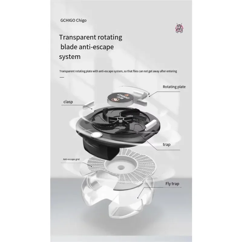 Upgraded Fly Trap USB/Rechargeable Electric Fly Trap Safety Insect Fly Trap Garden Indoor Outdoor Pest Catching Tool - Image 4