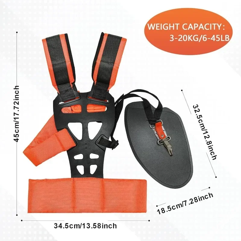 Trimmer Shoulder Strap Double Shoulder Strap Thickened Pad Universal Adjustable Weed Eater Strap Brushcutter Strap Nylon Trimmer - Image 2