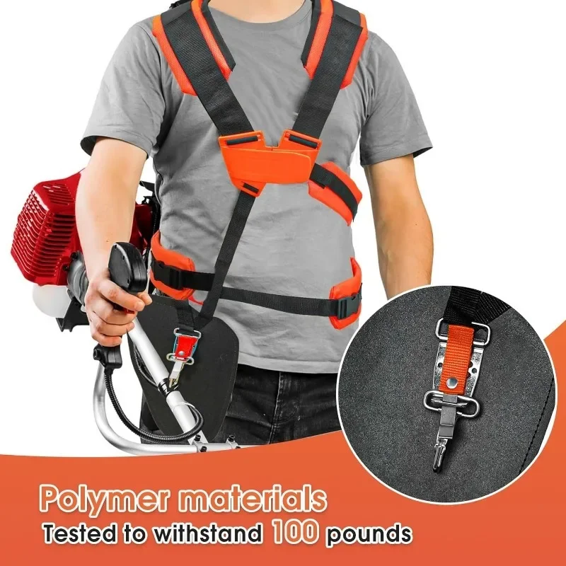 Trimmer Shoulder Strap Double Shoulder Strap Thickened Pad Universal Adjustable Weed Eater Strap Brushcutter Strap Nylon Trimmer - Image 3