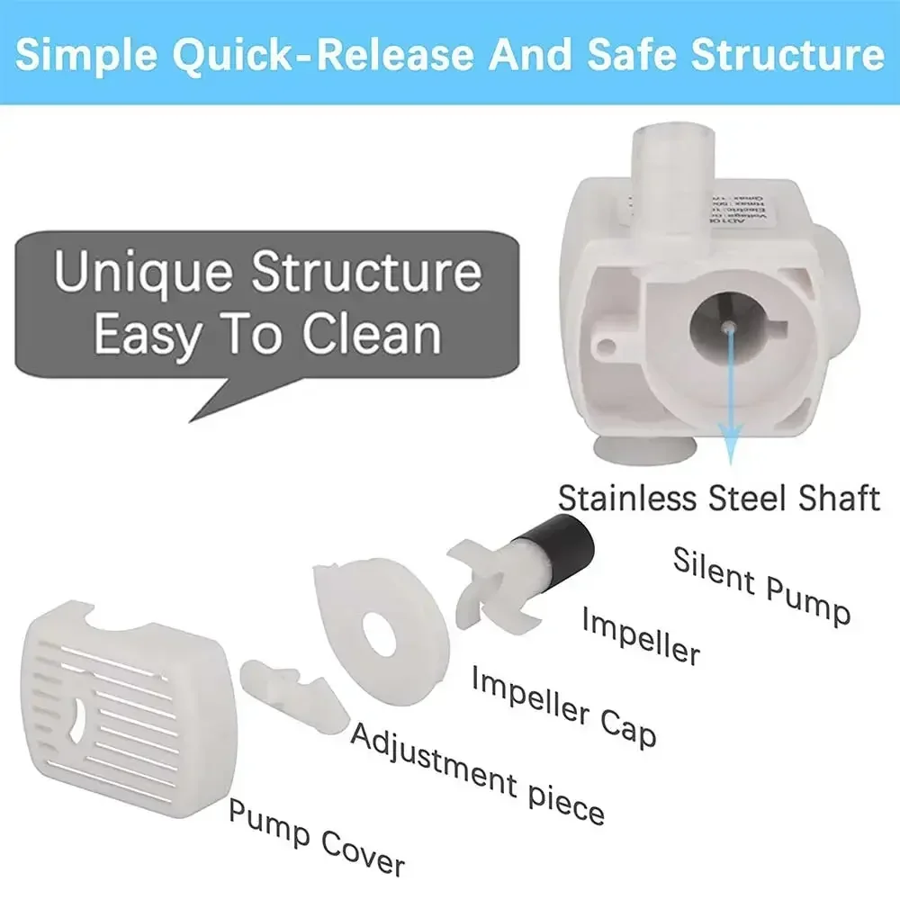 Water Pump Drinking Fountain Pet Cat Anti-dry Burning Motor Replacement Cat Flower Drinking Bowl Water Dispenser Pet Supplies - Image 2